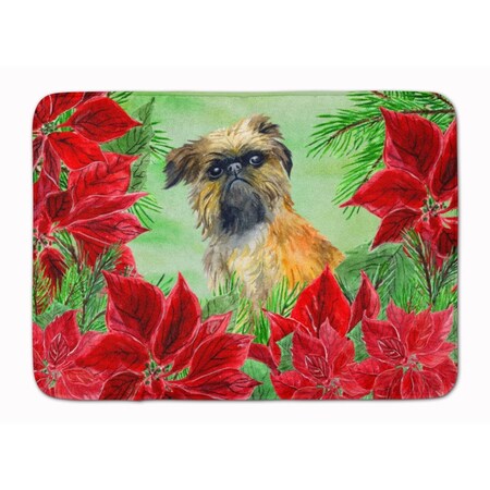 Carolines Treasures Brussels Griffon Poinsettas Machine Washable Memory Foam Mat CK1335RUG